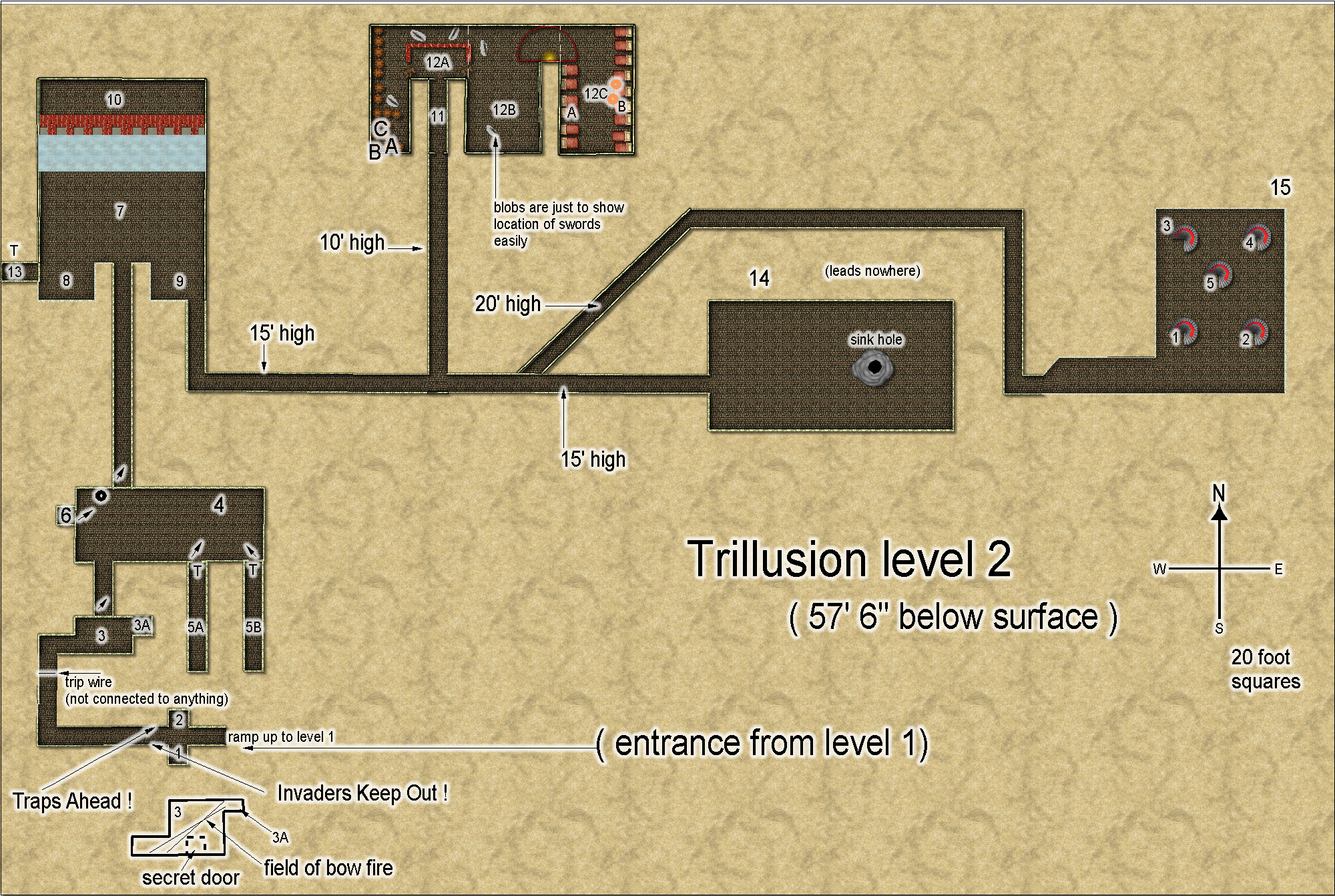 map of Trillusion Castle,  level 2